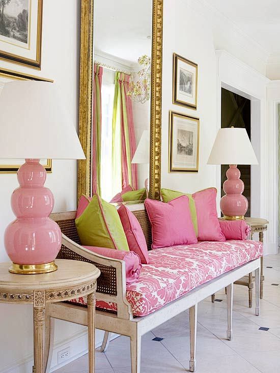 I love the pink lamp...