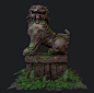 古老的雕像虎，王宝珠在ArtStation在https://www.artstation.com/artwork/ancient-tiger-statue： 