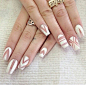 Transparent white matte nails:  #美甲#