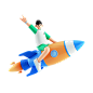 C4d骑火箭的人物3D插画素材__2022-08-26+17_48_37