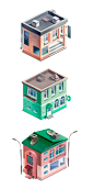 Buildings isometric : Оne of my first experiences in game graphic.【关注公众号：波普先生】波普先生每天为你严选资讯，包括设计、潮流、文艺、好物等领域的精华内容