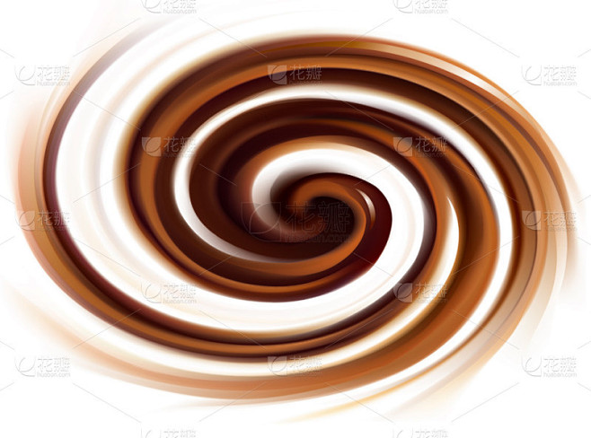 矢量旋转的奶油巧克力纹理的背景 