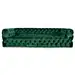Palm Beach Sofa in Emerald Velvet : Drama and masculinity become one in the Palm Beach Sofa. Upholstered in emerald velvet with square tufting all over, this piece will definitely strike your fanc