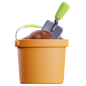 Fertilizer Bucket 3D Illustration