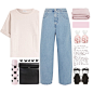 A fashion look from February 2016 featuring pink shirts, high waisted jeans and suede shoes. Browse and shop related looks.