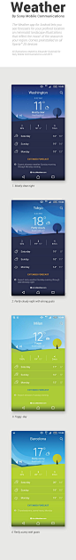 Weather App for Android by Sony Mobile Communications on Behance: 