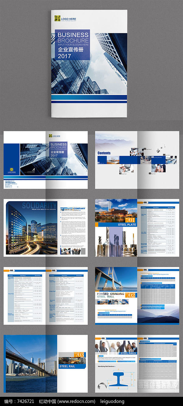 207蓝色企业宣传画册产品画册图片
教育...