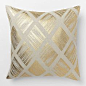 Metallic Diamond Pillow Cover  by West Elm