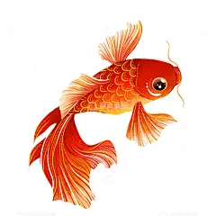 新年春节红色好运锦鲤手绘插画元素高清模板免费下载-趣麦麦图