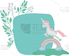 彩虹,独角兽,儿童,婴儿,可爱的,愉悦,幻想,童年,插花,庆祝
