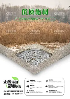 优质板材海报  - 源文件下载【酷图网】板材海报,芦花板,海报,宣传海报,绿色天然,无醛海报,