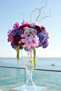 wedding centerpiece, orchids, hydrangeas | ~)( Floral Design )(~