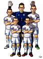 【插画设计】Brazil World Cup 2014巴西世界杯的32支队伍插画设计