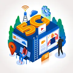 科技202001818 5G科技产品手绘矢量插画设计科技感矢量素材AI绘画-淘宝网