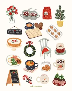 Photo by Monika Szczerbińska on November 12, 2023. May be an illustration of gingerbread cookie, placemat, potholder and text.