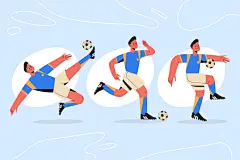 国外卡通踢足球比赛运动员世界杯男女足训练人物插画ai设计素材-淘宝网