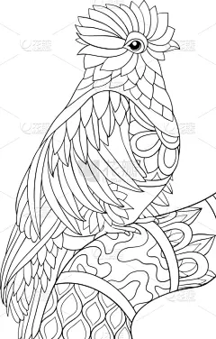 可爱的,鸟类,早餐,成年的,动物,洋葱花,乱画,着色,花