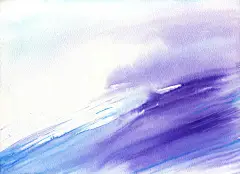watercolor wave with purple and blue - 背景 幅插画档、美工图案、卡通及图标