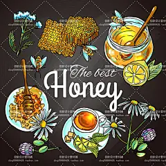 7个EPS矢量图手绘风 唯美 蜂蜜宣传插画背景设计素材 2016020441-淘宝网