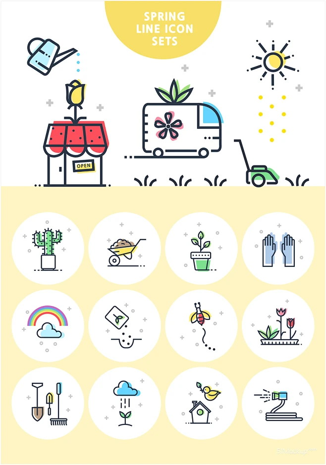 春天元素图标集 ti013a22202_UI设计_Icon图标-花瓣网