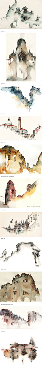 WOW NICE WORK.... Elusive Architecture in Watercolors of Korean Artist Sunga Park: 