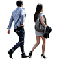 Couple walking silhouette: 