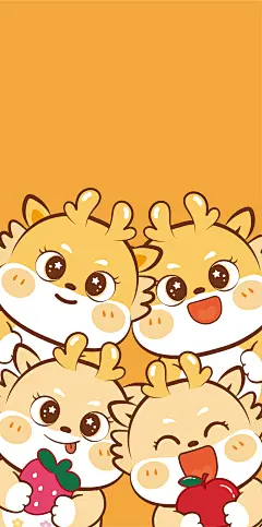 小飞龙画龙卡通可爱插画生肖儿童16壁纸儿童插画钻石画数字油画