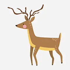 手绘梅花鹿免抠素材 页面网页 平面电商 创意素材 png素材