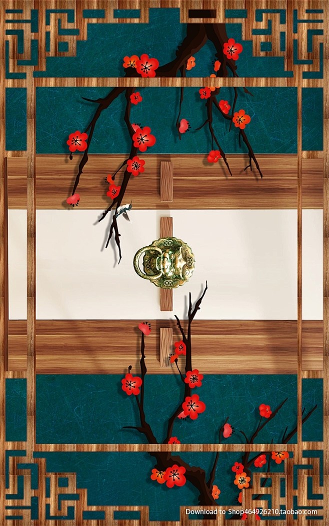 新中式山水装饰画艺术背景客厅古典传统卧室