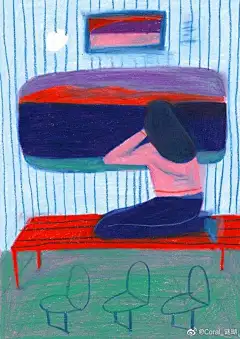 Beya Rebaï的油画棒世界。
这大概就是有限色彩的万般可能
画家个站：www.beyarebai.com
#插画##谜瑚的小分享# ​​​​