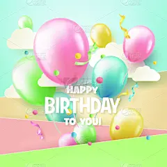 可爱的,贺卡,生日,周年纪念,请柬,事件,风,模板,柔和色,节日