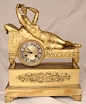 Very Fine French Empire Ormolu Gilt Mantel Clock w - Classical Figure c. 1815