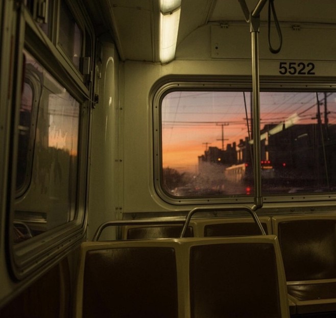 bus, sunset, and aes...