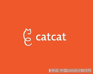 极简以猫为创意logo标志设计欣赏|标志...