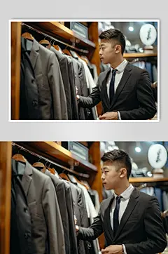 AI数字艺术西装定制西服店摄影图-众图网