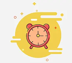 粉色的闹钟mbe风格免抠素材_图宝宝 https://bao16.com mbe风格 创意 时间 粉色 金鱼 闹钟 黄色