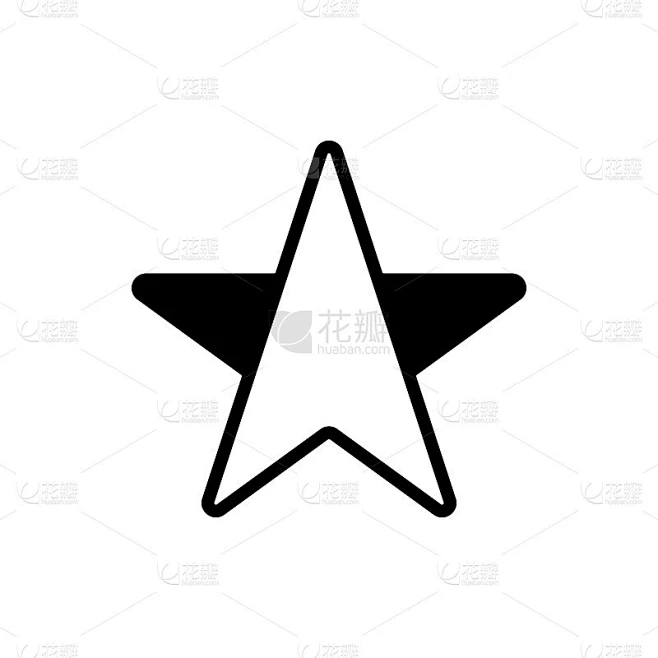 Vector image of a flat, linear star icon. Isolated素材-花瓣网