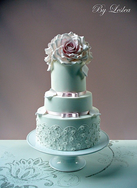 Blue cake婚礼蛋糕~