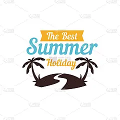 你好夏季排版矢量设计。夏季图标符号插画设计