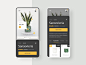 #1.1 Photo & Design furniture plants store buy application product flower ecommerce shop iphone android phone mobile plant dark slider app flat ux ui