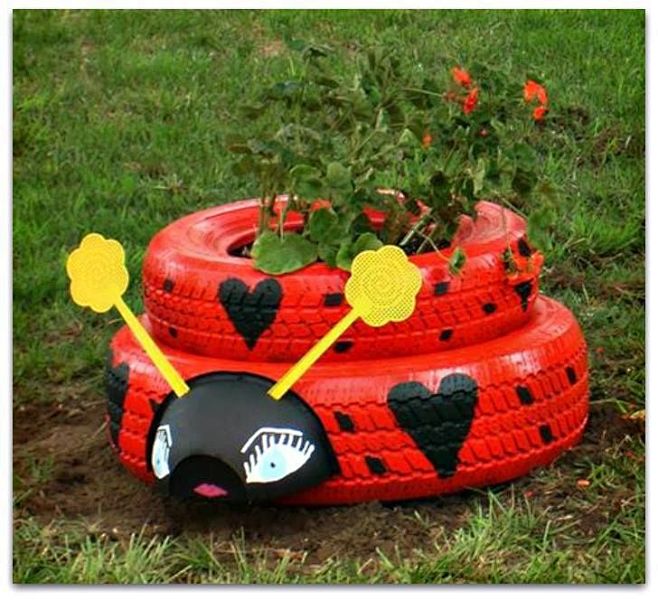 Ladybug from tires: 