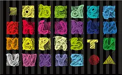 多彩手绘字母矢量素材