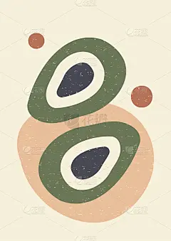 抽象的当代审美背景与形态。大地色调，陶土色。放荡不羁的墙壁装饰。