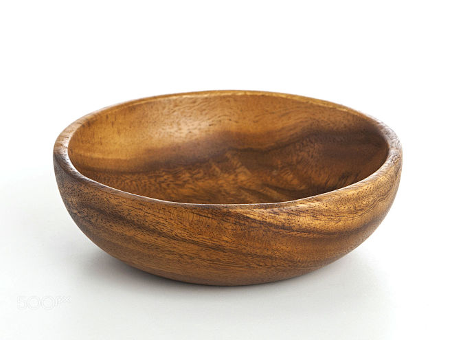 Wooden bowl isolated...