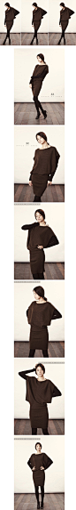 韩国时尚优雅OL修身羊毛针织毛线包臀打底连衣裙3件套