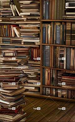 Ai产生的 书架 图书馆 图书 内部的 手机壁纸 场景 货架 读