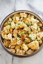 Garlic Parmesan Roasted Cauliflower - cauliflower florets roasted in the oven with garlic and Parmesan cheese. This side dish is healthy, delicious and even the pickiest eater loves this | rasamalaysia.com