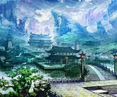 【古图专帖】——『手绘系列』——风景、楼阁、宫殿等各种场_古风图片吧_百度贴吧