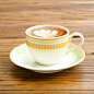 日本进口点线橘叶咖啡陶瓷杯碟 釉下彩简约红茶杯西式清新水杯