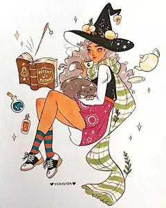 素材丨画风清新，唯美的小插画_美人鱼 : 她画的都是性感的小姐姐 练习线条的画法 她一定是充满美好幻想的女孩 每一个美女的服装搭配 每一个人物的服装搭配 都可以放在…